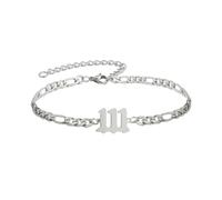 OAKKY Bracelet En Acier Inoxydable Numéro D'Ange Pour Femmes Argent 111