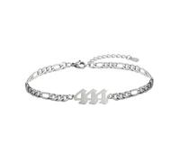 OAKKY Bracelet En Acier Inoxydable Numéro D'Ange Pour Femmes Argent 444