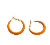 OAKKY Bright Orange Cerceaux Déclaration Audacieuse Pour Femmes Rétro Statement Dangles Tombantes Boucles D'Oreilles Bijoux Audacieux Colorés Pour Fête Vacances Ton Or Fermoir À Ressort Petit Rond
