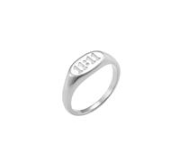 OAKKY Classic Personality Hip Hop Fin Empilable Coupe Ronde Porte-Bonheur Numéro Angélique 11 11 Chevalière Femmes Acier Inoxydable Inspiration Numérologie Bijoux Argent Taille 54