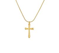 OAKKY Collier Acier Inoxydable Or Croix Talisman Simple Exquis Retro Tendance Créatif Cadeau pour Femme