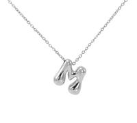 OAKKY Collier Lettre Bouboule de A à Z pour Femmes Épais Argent Pendentif Initial Ballon Colliers Mignon Trendy Bijou Alphabet Charm Lettres M