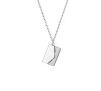 OAKKY Collier Médaillon Enveloppe Cœur Unisexe | Pendentif Ouvrable en Acier Inoxydable, Message Secret Love U, Charme pour Couples