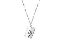 OAKKY Collier Médaillon Enveloppe Cœur Unisexe | Pendentif Ouvrable en Acier Inoxydable, Message Secret Love U, Charme pour Couples