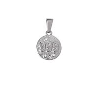 OAKKY Collier Numéro D'Ange Pour Femmes Acier Inoxydable Plaqué Or Pendentif Rond Avec Zircone Bijou D'Équilibre Spirituel Et De Réflexion Charme Numéro Chanceux Pour Elle Argent 999