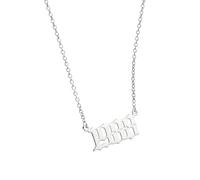 OAKKY Collier pour Couples ou Meilleurs Amis Charme Année Plaqué Or Bijou Amitié Assorti Cadeau Anniversaire pour Femme Copine Souvenir Anniversaire pour Partenaires Nés Argent 1988