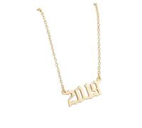 OAKKY Collier pour Couples ou Meilleurs Amis Charme Année Plaqué Or Bijou Amitié Assorti Cadeau Anniversaire pour Femme Copine Souvenir Anniversaire pour Partenaires Nés