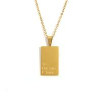 OAKKY Colliers Sentimentaux Empilables pour Femmes avec Phrases Inspirantes Or Acier Inoxydable Pendentif Rectangulaire Bijou Mots To the one i love