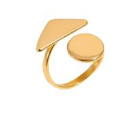 OAKKY Deux Forme Chunky Géométrie Réglable Bague pour Femmes Vintage Asymétrique Ouvert Anneaux Déclaration Bijoux en Acier Inoxydable Or