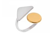 OAKKY Deux Forme Chunky Géométrie Réglable Bague pour Femmes Vintage Asymétrique Ouvert Anneaux Déclaration Bijoux en Acier Inoxydable Argent Or