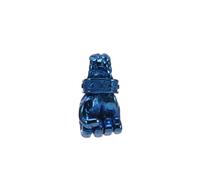 OAKKY Dominateur Punk Cool Poing Serré Squelette Main Boxe Puissance Fitness Amulette Pendentif Collier Homme Acier Inoxydable Bleu Sans Chaîne