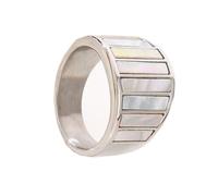 OAKKY Femmes Acier Inoxydable Personnalisé Mer Blanche Coquille Piano Touches Rayé Bague de Mariage Titane Promis Doigt Or Taille 54