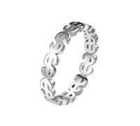 OAKKY Hip Hop Punk Délicat Elégant Classique Dollar Signe Pièce de Monnaie Bague Femmes Acier Inoxydable Riche Symbole Chanceux Richesse Argent Bande Argent Taille 52