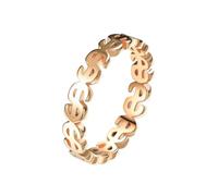 OAKKY Hip Hop Punk Délicat Élégant Classique Dollar Signe Pièce de Monnaie Bague Femmes Acier Inoxydable Riche Symbole Chanceux Richesse Argent Bande Or Rose Taille 52