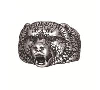 OAKKY Homme Acier Inoxydable Vintage Vieilli Gravé Tête Loup Bagues Gothic Hip Hop Punk Animaux Thème Bijouterie Taille 70