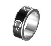 OAKKY Hommes 316l Acier Inoxydable Assassin's Creed Bagues ASSASSINS INSIGNIA Argent Noir Taille 52