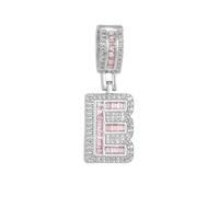OAKKY Hommes Femmes Acier Inoxydable Zircone Initiales A-Z Alphabet Collier Classique Tendance Pendentif Chaîne Clavicule Cadeau Bijou Anniversaire Argent Lettre E