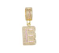 OAKKY Hommes Femmes Acier Inoxydable Zircone Initiales A-Z Alphabet Collier Classique Tendance Pendentif Chaîne Clavicule Cadeau Bijou Anniversaire Or Lettre E