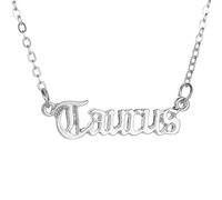 OAKKY Pendentif Nom Signe Du Zodiaque Pour Femmes Acier Inoxydable Cadeau D'Anniversaire Pour Meilleure Amie Sœur Astrologie Horoscope Collier Layering Pour Elle