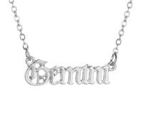 OAKKY Pendentif Nom Signe Du Zodiaque Pour Femmes Acier Inoxydable Cadeau D'Anniversaire Pour Meilleure Amie Sœur Astrologie Horoscope Collier Layering Pour Elle