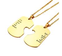 OAKKY Pendentif Tag Cœur Puzzle Pour Couples Or Sans Chaîne