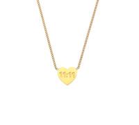OAKKY Personality Hip Hop Élégant Délicat Cœur d'Amour Numéro Angélique 11 11 Plaque d'Identité Collier Femmes Acier Inoxydable Numérologie Bijoux Chaîne Claviculaire Or