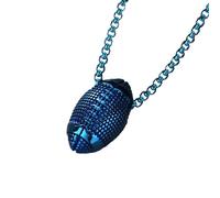 OAKKY Personnalité Hip Hop Cool Solide Sport Ballon de Rugby Pendentif Football Biker Collier Hommes Acier Inoxydable Athlète Compétition Bleu