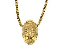 OAKKY Personnalité Hip Hop Cool Solide Sport Ballon de Rugby Pendentif Football Biker Collier Hommes Acier Inoxydable Athlète Compétition Or