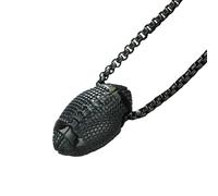 OAKKY Personnalité Hip Hop Cool Solide Sport Ballon de Rugby Pendentif Football Biker Collier Hommes Acier Inoxydable Athlète Compétition Noir