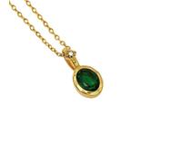 OAKKY Pierre Naissance Collier Pour Femmes 12 Couleurs Zirconium Cubique Charme Pendentif Acier Inoxydable Chaîne Pour Chaque Mois Significatif Cadeau Pour Elle Mai