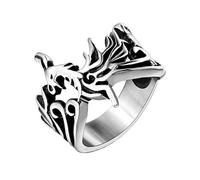 OAKKY Rétro Phénix Dieu Oiseau Bague Unisex Acier Inoxydable Biker Band Mythologie Bête