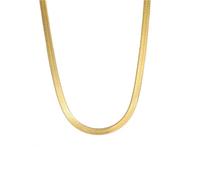 OAKKY Unisex Acier Inoxydable Tissage Tendance Plat Serpent Lame Chaîne Collier ras de Cou Ajustable Lien Bijoux 3MM Or 40CM