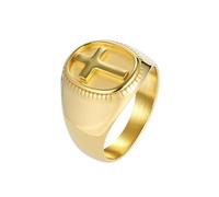 OAKKY Unisex Croix Bijou Acier Inoxydable Minimaliste Lisse Personnalité Hip Hop Tendance Punk Style Festival Bague Or Taille 68