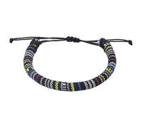 OAKKY Unisex Fait à la Main Tressé Torsadé Plissé Pompon Irrégulier Boho Bijoux Surfeur Corde LGBT Gay Arc en Ciel Fierté Manchette Bracelets Style 24