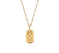 OAKKY Unisexe en Acier Inoxydable Vintage Simple Unique 12 Constellations Signe du Cubique Zircone Incrustation Pendentif Horoscope Astrologie Collier Eau Vague Chaîne Bélier