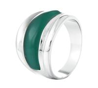 OAKKY Vintage Dominateur Créatif 12MM Chunky Carré Synthétique Opale Pierre Précieuse Gâteau Formes Chevalière Bague Unisexe en Acier Inoxydable Vert Argent Taille 65