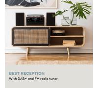 Oakland DAB Plus Chaîne stéréo rétro DAB+/FM Fonction BT Vinyle CD Cassette haut-parleurs