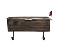 Oakland Living AZ620 - Bronze Antique Bronze Antique Patriotique Drapeau sortant et Porte-journaux Mural pour boîte aux Lettres