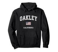 Oakley California CA Drapeau américain vintage Motif sport Sweat à Capuche