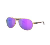 Oakley Femme Sunglass Feedback - Couleur du Monture: Or satiné, Couleur de Lentille: Prizm Violet Polarized