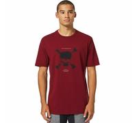 Oakley Floue Scatter Tête de Mort T-Shirt Homme Chemise Décontractée Court Rouge