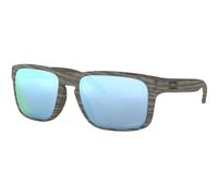 Oakley Lunettes de soleil Holbrook Woodgrain Prizm Deep Water Polarisées Marron Ref OO9102 J955