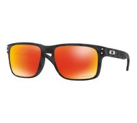 Oakley Lunettes de soleil Homme Holbrook OO9102 9102E9 O_matter Noir/Rouge Carré Prizm