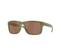 Oakley Homme Oakley OO9102 HOLBROOK 9102AN Lunettes de soleil O_matter Vert Marron Carré Polarisé