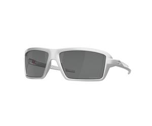 Oakley Homme Oakley OO9129 CABLES 912912 Lunettes de soleil Plastique Argent Noir Carré Polarisé Prizm
