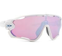 Oakley Lunettes Jawbreaker blanc brillant verres Prizm Snow Sapphire Iridium