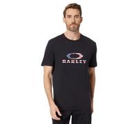 Oakley Men's O Bark 2.0 Short Sleeve Shirt, Black/American Flag, Large