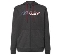 Oakley - Teddy Full Zip Hoddie - Veste de sport - M - dark grey heather / american flag