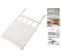 Oakno Étagère télescopique réglable sans perçage en acier carbone pour chambre, salle de bain, cuisine, blanc, 33-53cm