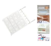 Oakno Étagère télescopique réglable sans perçage en acier carbone pour chambre, salle de bain, cuisine, blanc, 53-90cm